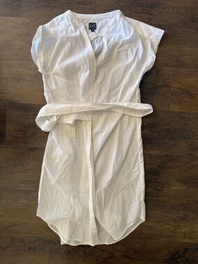 GAP White Midi Shirt Dress
